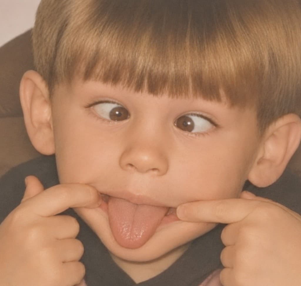 George making a silly face